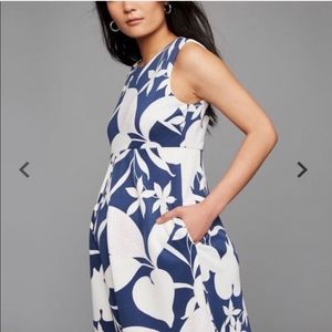 Navy blue floral Pea in the Pod Dress - M